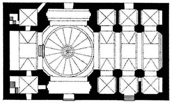 Plano alzado del interior de la Iglesia de la Concepción Real de Calatrava