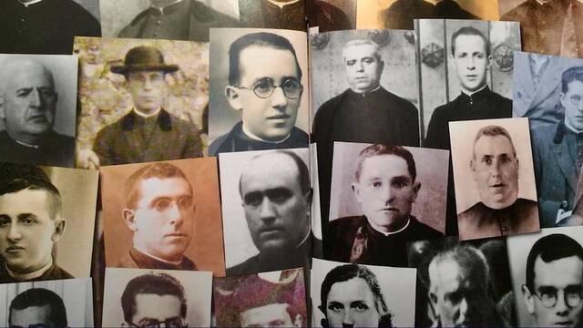 Collage de sacerdotes asesinados durante la persecución religiosa en España en el siglo XX