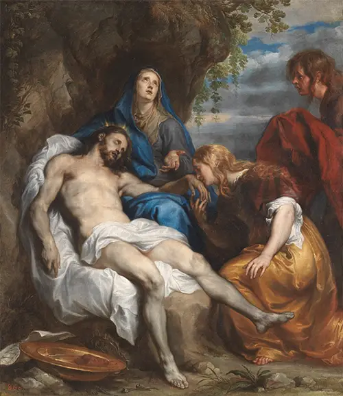 “La Piedad”, pintura de Anton van Dyck que muestra a la Virgen María sosteniendo a Cristo muerto. Museo del Prado.