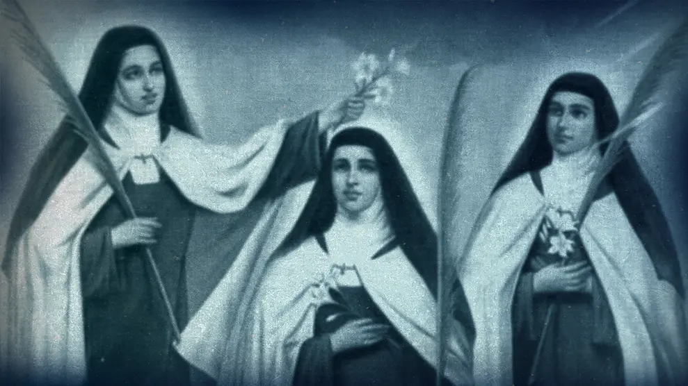 Retrato de las tres monjas mártires asesinadas por ser religiosas durante la persecución en España