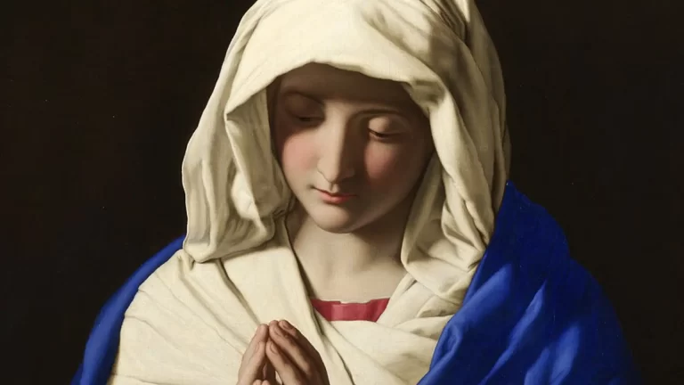 Pintura de la Virgen en oración de Sassoferrato - Reflexión de Adviento Iglesia de las Calatravas