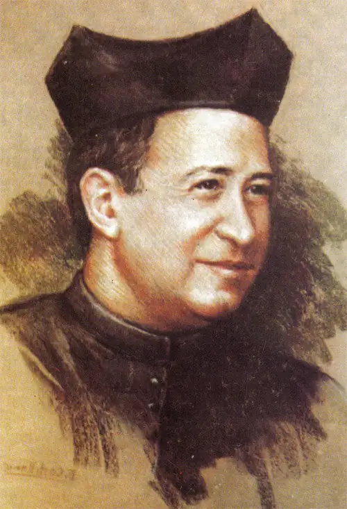 Retrato de San Enrique de Ossó, fundador de la Compañía de Santa Teresa de Jesús y autor de meditaciones sobre la Pasión.