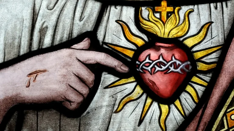 Imagen del Sagrado Corazón de Jesús, símbolo de la pureza y el amor de Dios, para la meditación de San Ignacio.