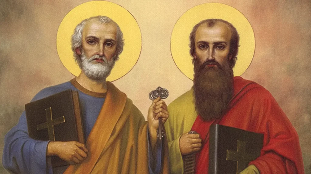 Cuadro de San Pedro y San Pablo, las dos columnas de la Iglesia que representan la unidad y la misión.